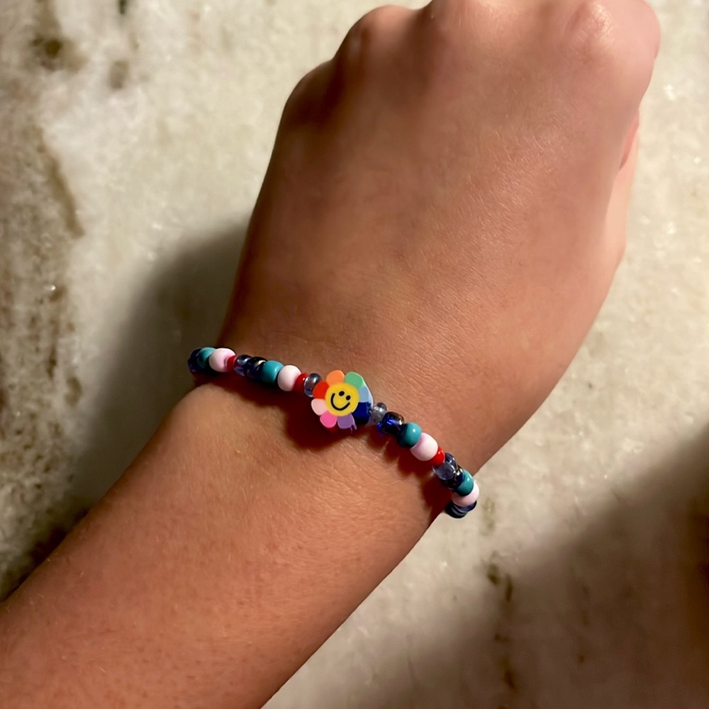 Rainbow flower bracelet